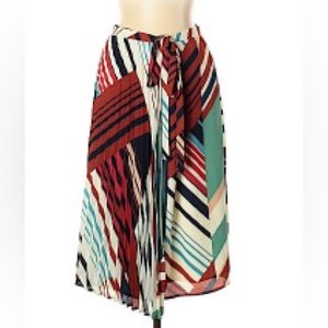 New York & Co 7th Av Design Studio Wrap Skirt Multi Color Natural Tone size L